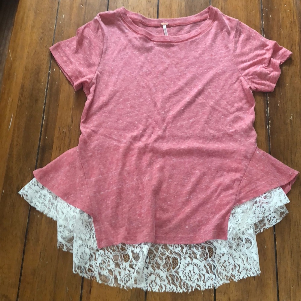 Free People top with lace sz small
